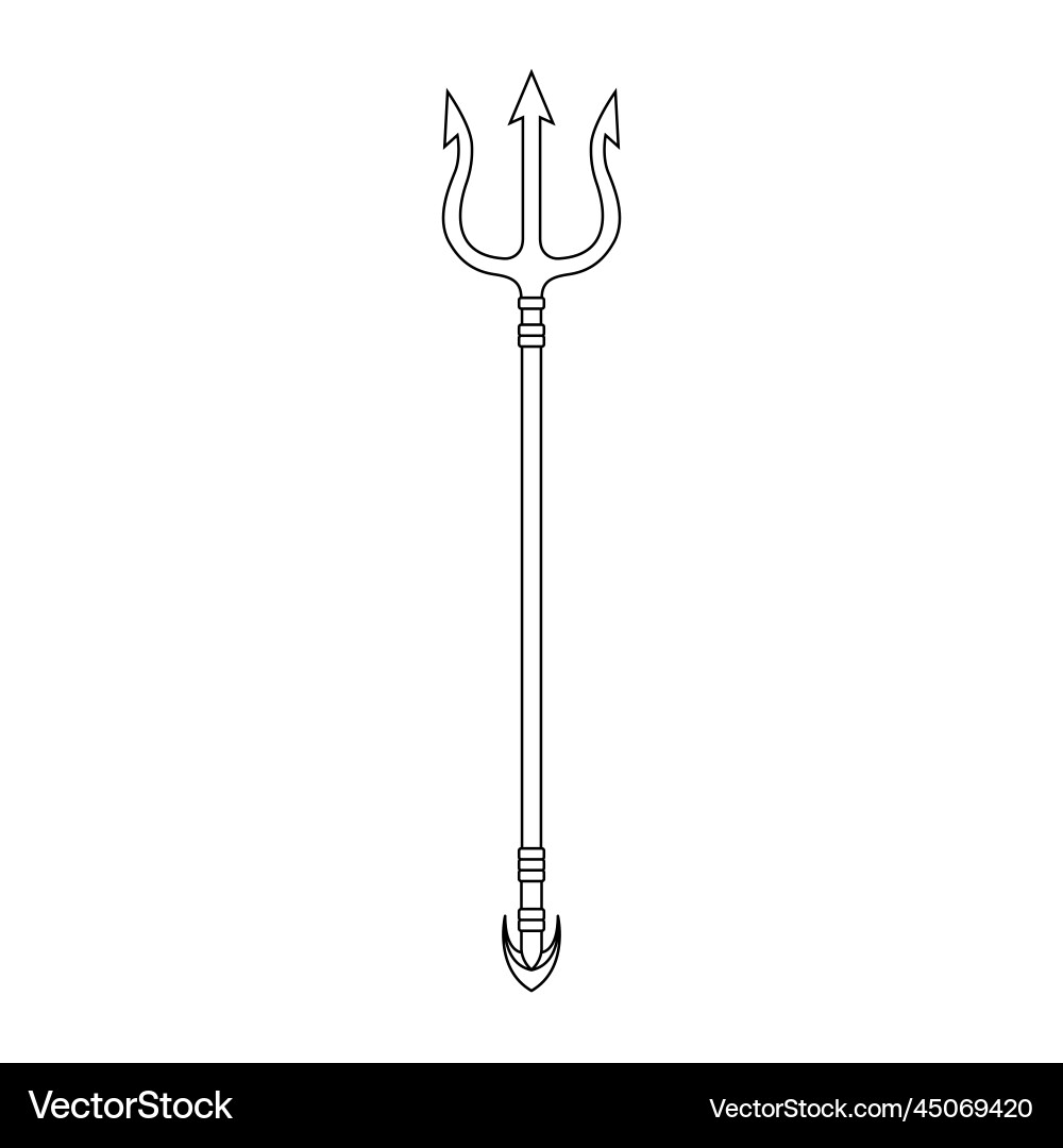 Trident Umriss-Symbol auf isolierten weißen Hintergrund Trident Umriss-Symbol auf isolierten weißen Hintergrund vektorbild