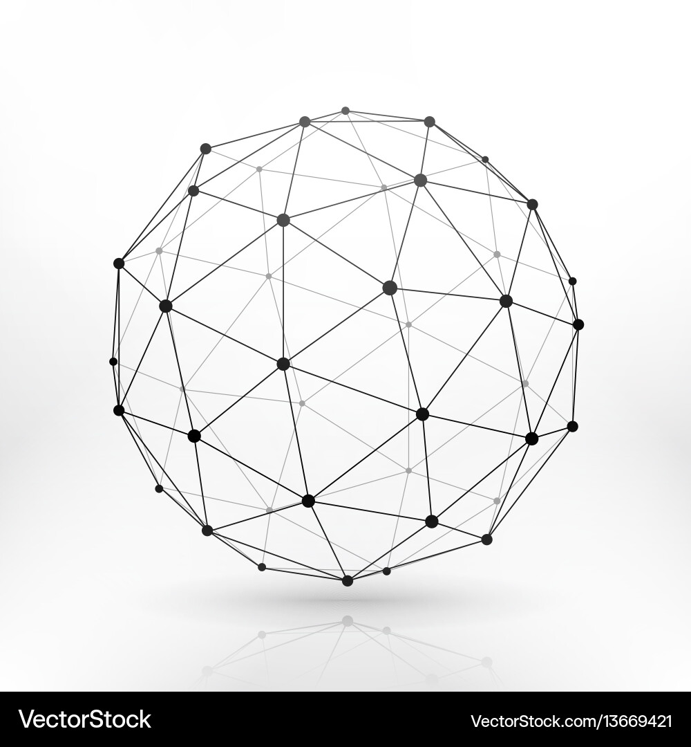 Abstract Wireframe Globe Network Vector Image