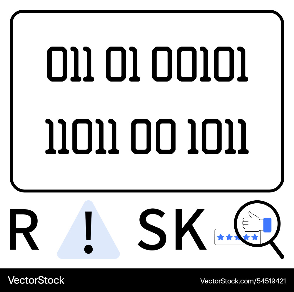 Binäre Code-Sequenz zur Risikobewertung Binäre Code-Sequenz zur Risikobewertung vektorbild