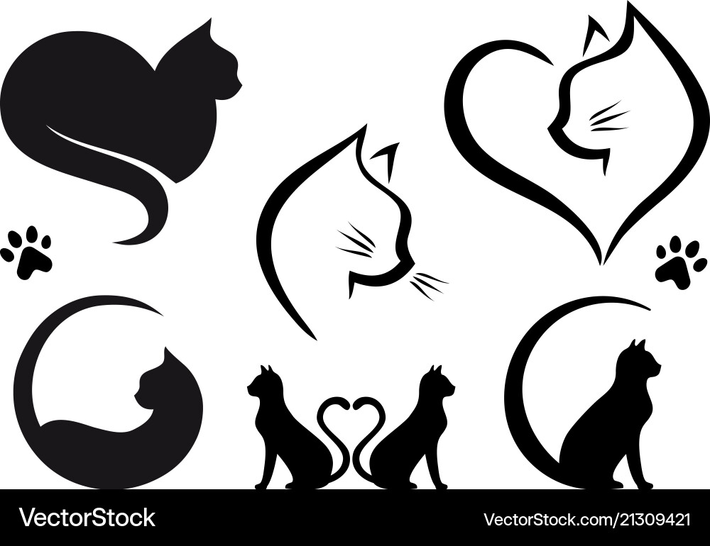 Cat logo design set Cat logo design set vector image