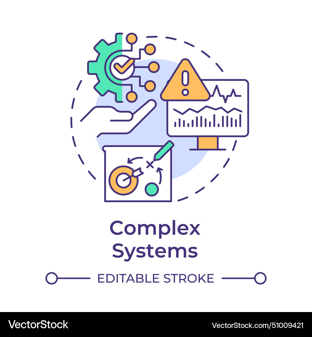 Complex systems multi color concept icon Vector Image