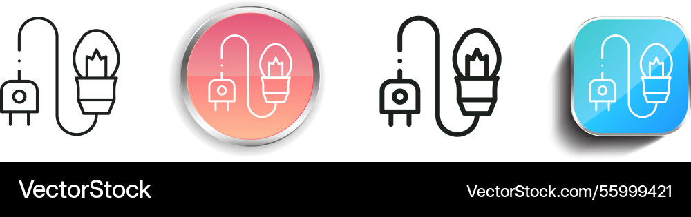 Light bulb icon thin linear regular and button Light bulb icon thin linear regular and button Vector Image