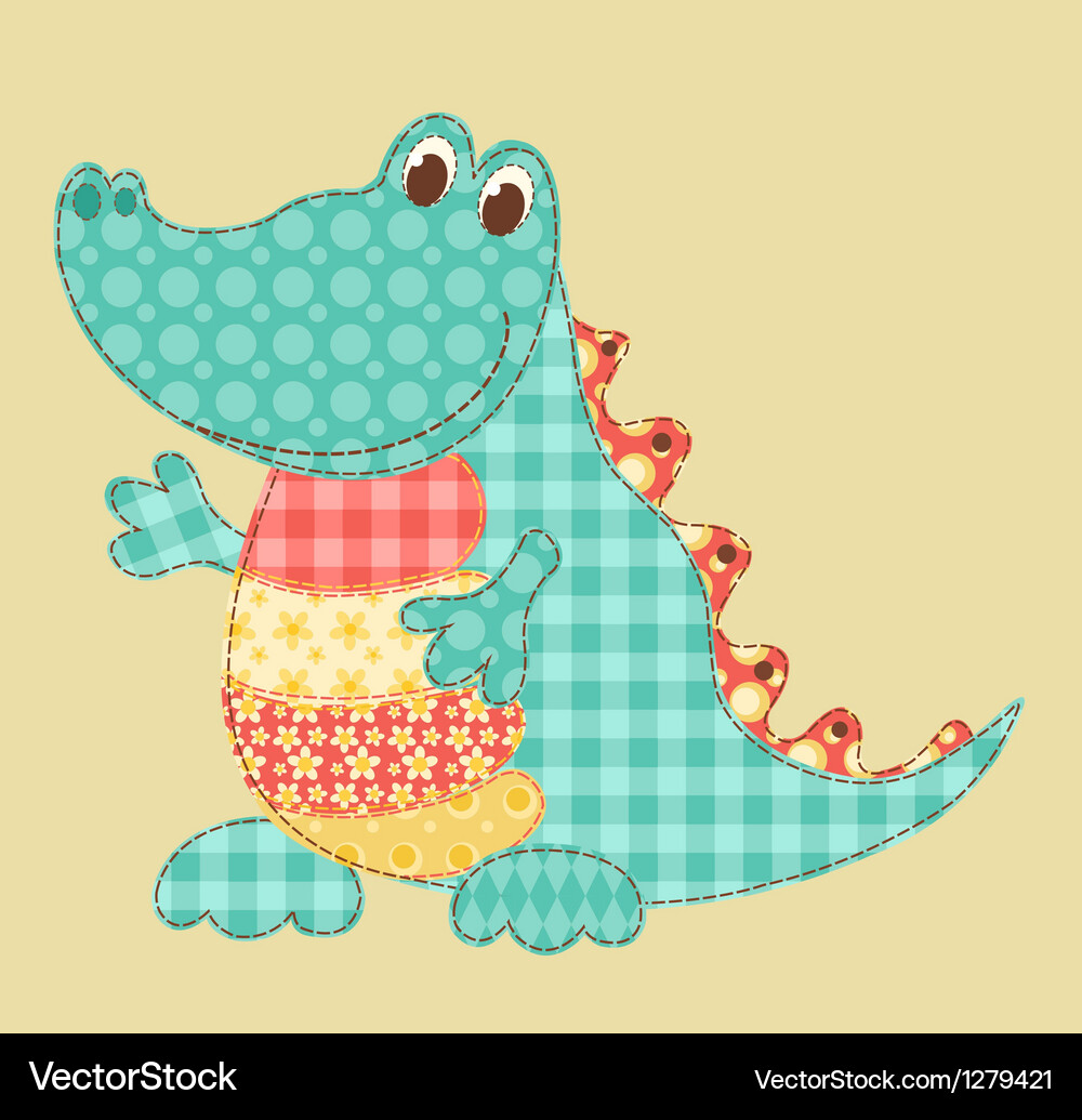 Patchwork Crocodile Vector Image