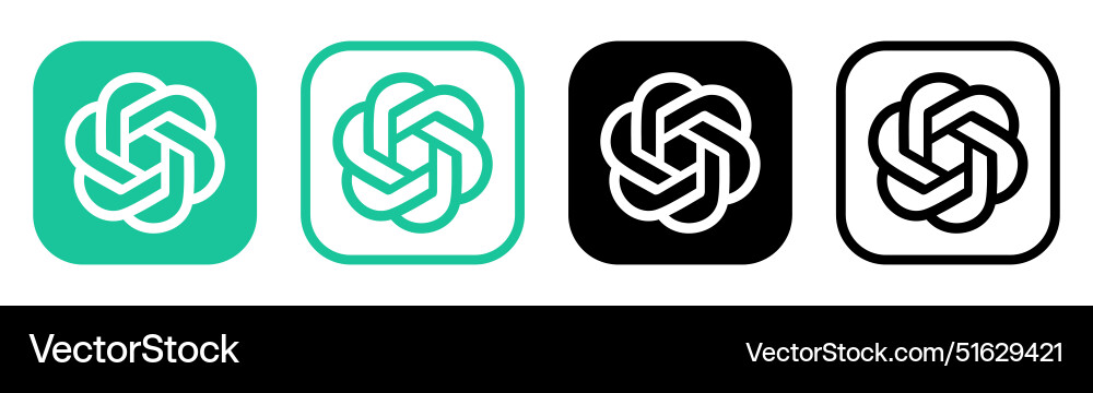 Set of openai chatgpt mobile app icons isolated Set of openai chatgpt mobile app icons isolated vector image