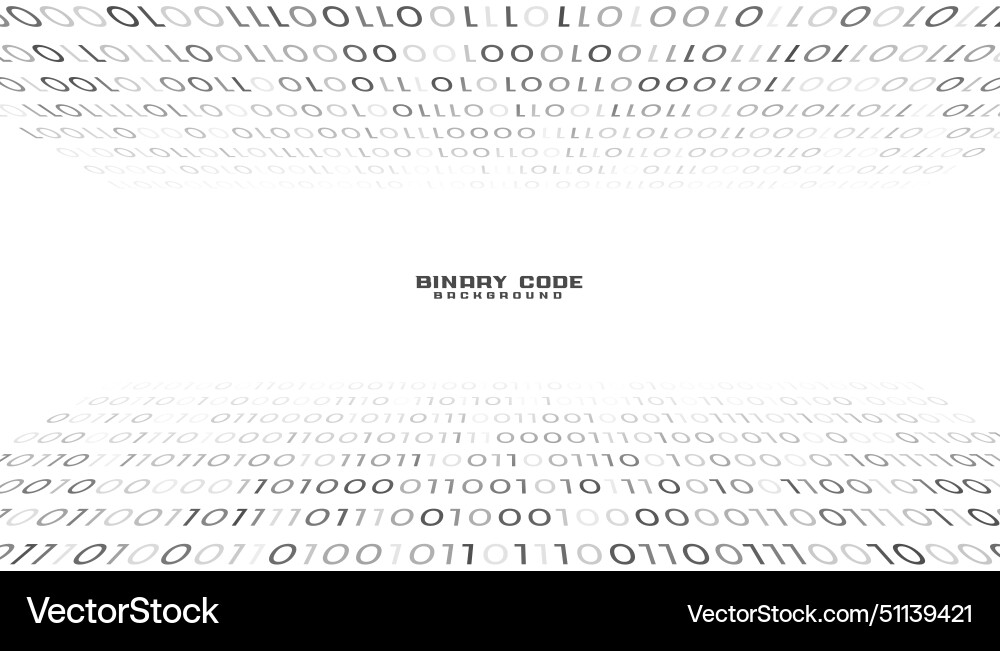 Zero and one binary number system white Zero and one binary number system white vector image