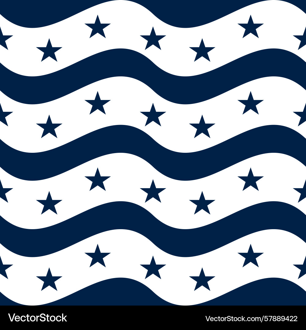 A repeating pattern of wavy lines and stars A repeating pattern of wavy lines and stars Vector Image