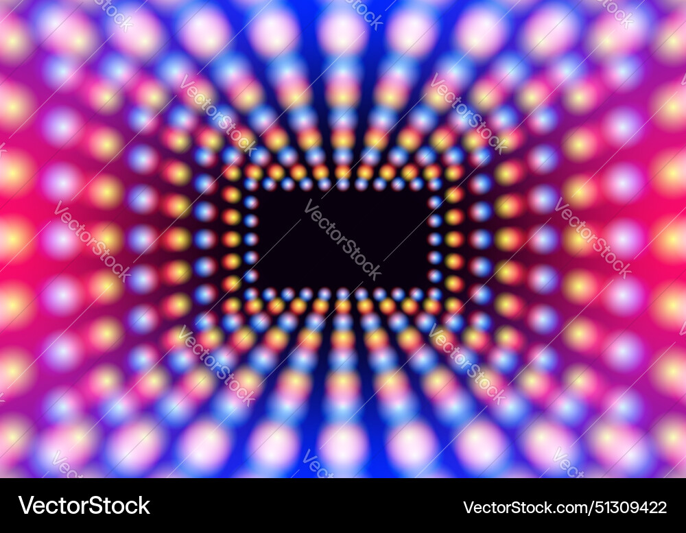 Abstract neon rectangle with grid of glowing Vector Image