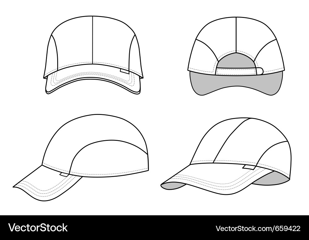 Cap Template - Front View Vector Image