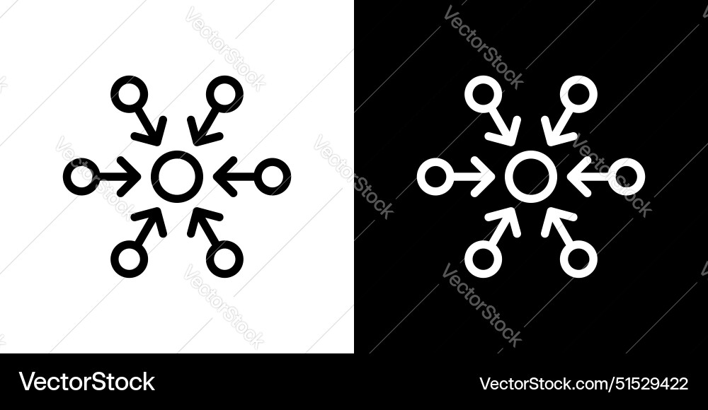 Centralized icon set enterprise data hub symbol Centralized icon set enterprise data hub symbol vector image