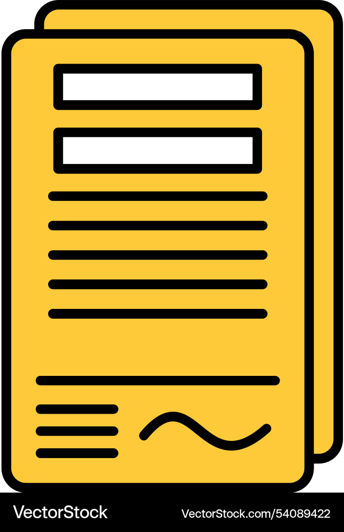 Contract line filled icon design Vector Image