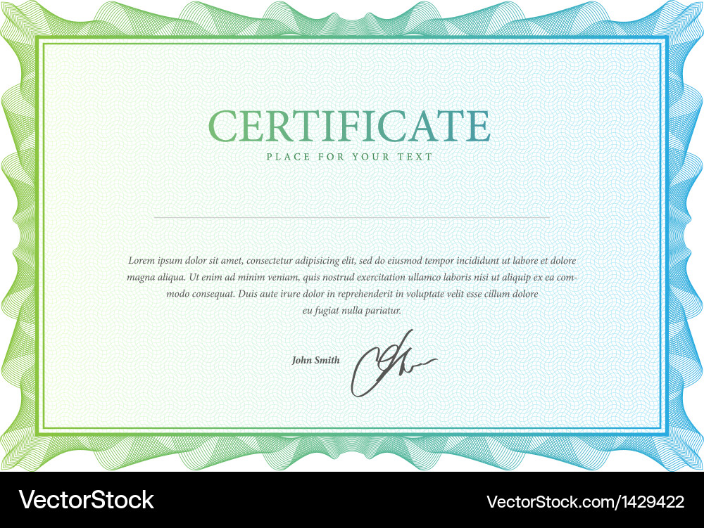 Currency Certificate Pattern vector image
