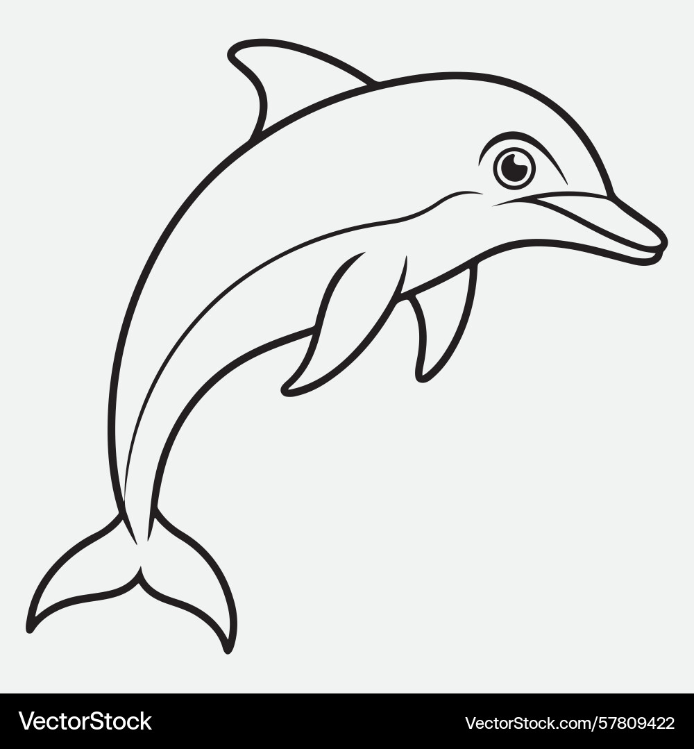 Dolfin line art Vector Image
