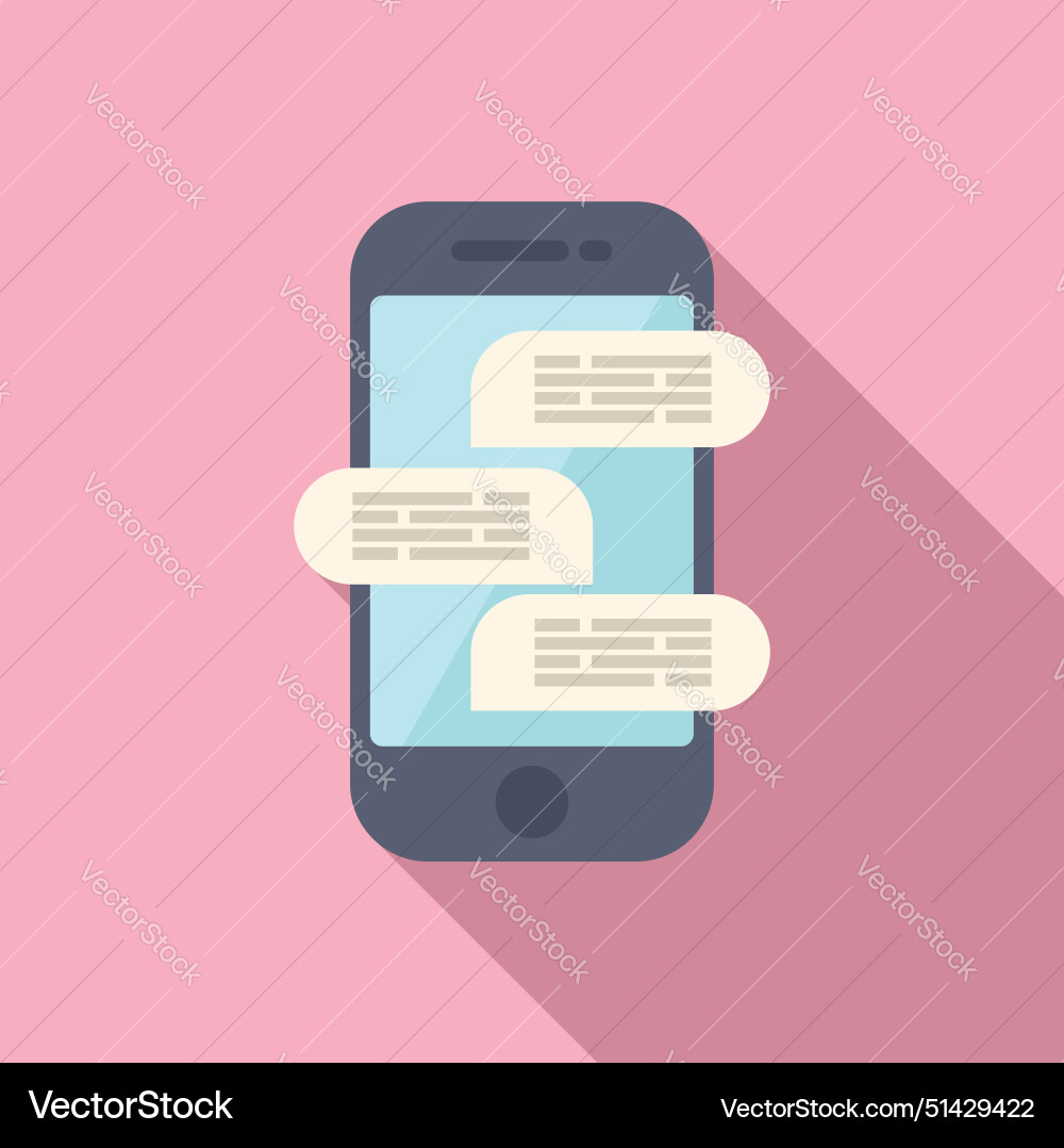 Flat design smartphone with message bubbles Flat design smartphone with message bubbles vector image