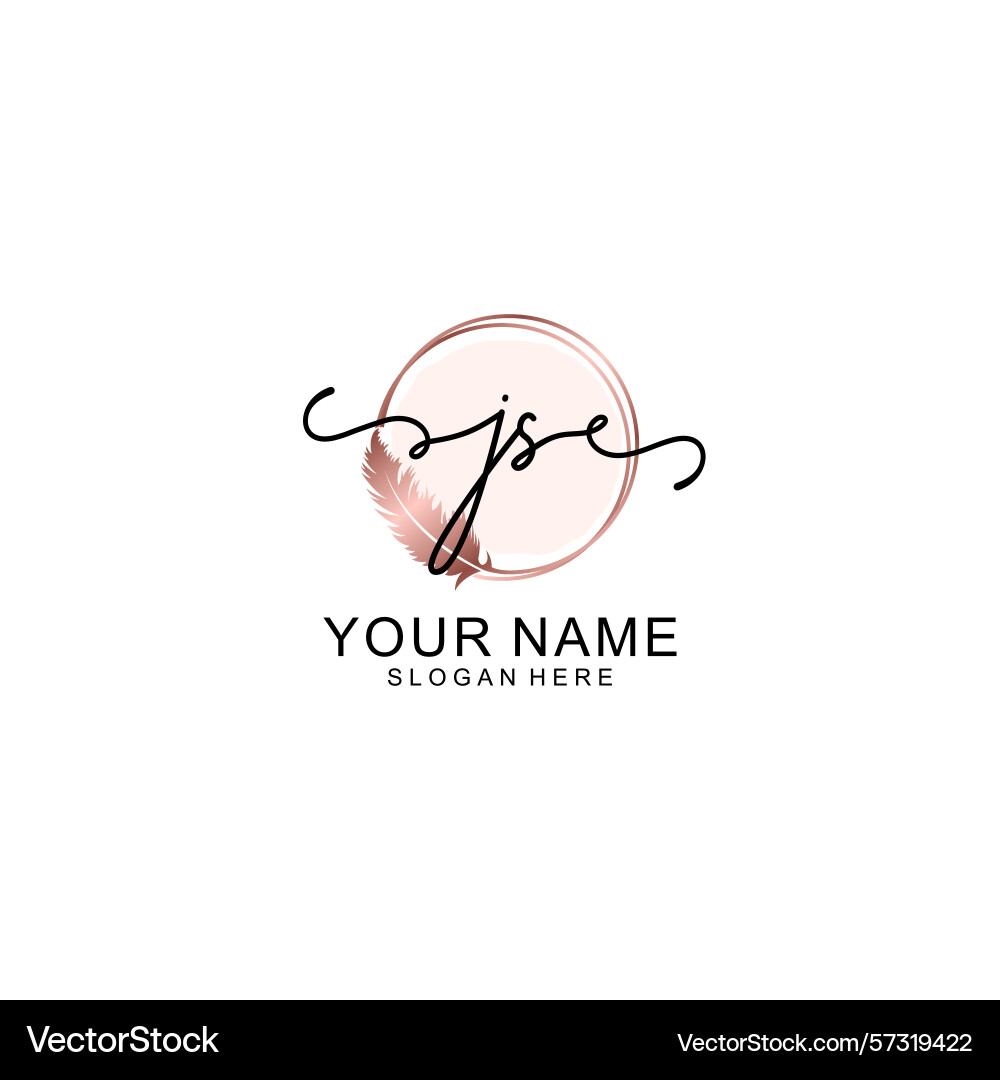 Handwritten js initial logo with circle Vector Image