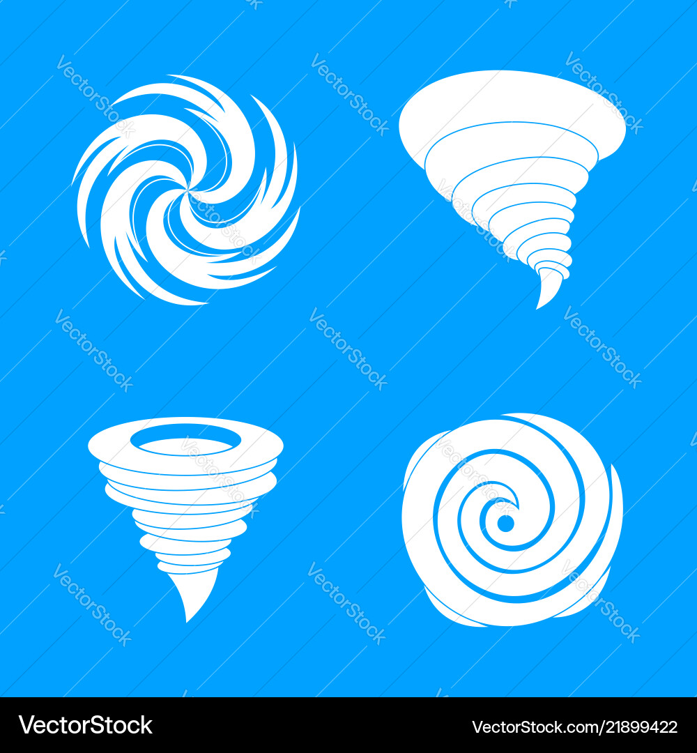 Hurricane Sturm Schaden Icons setzen einfachen Stil Hurricane Sturm Schaden Icons setzen einfachen Stil vektorbild