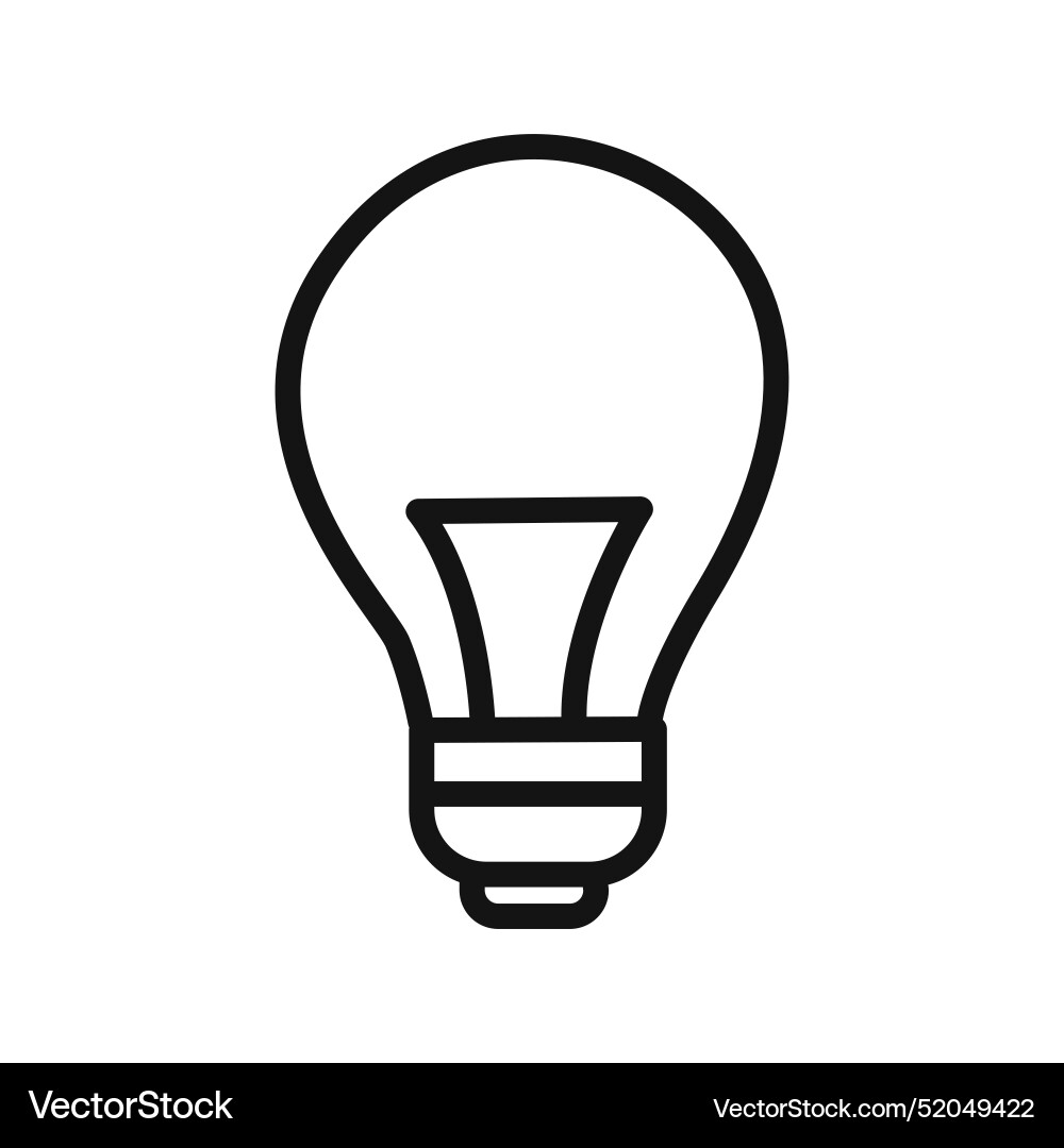 Lightbulb icon linear graphics sign Lightbulb icon linear graphics sign Vector Image
