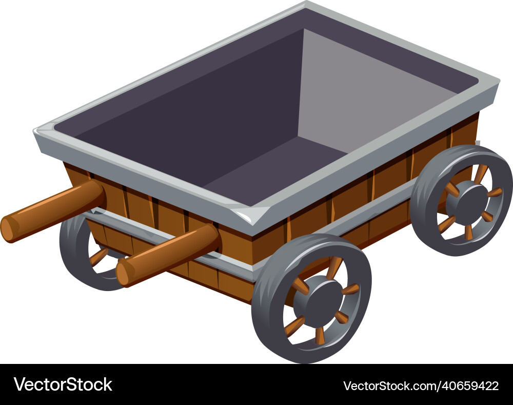 Mine cart game composition Mine cart game composition vector image