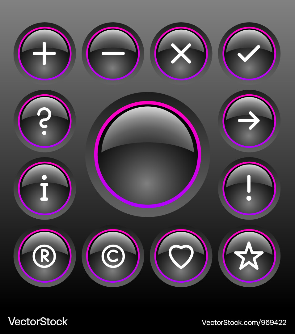 Modern Button Icons Set vector image
