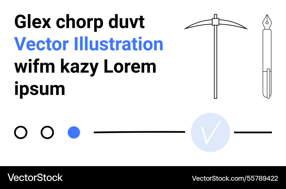 Text elements and minimalist tool icons with check Text elements and minimalist tool icons with check vector image