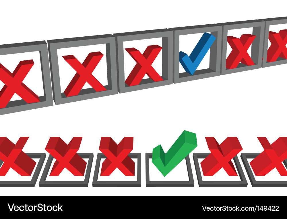 Vote Checkboxes - Row of Boxes Vector Image