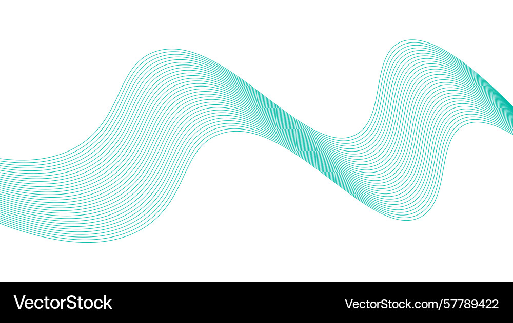 Wavy blend lines design cyan color abstract Vector Image