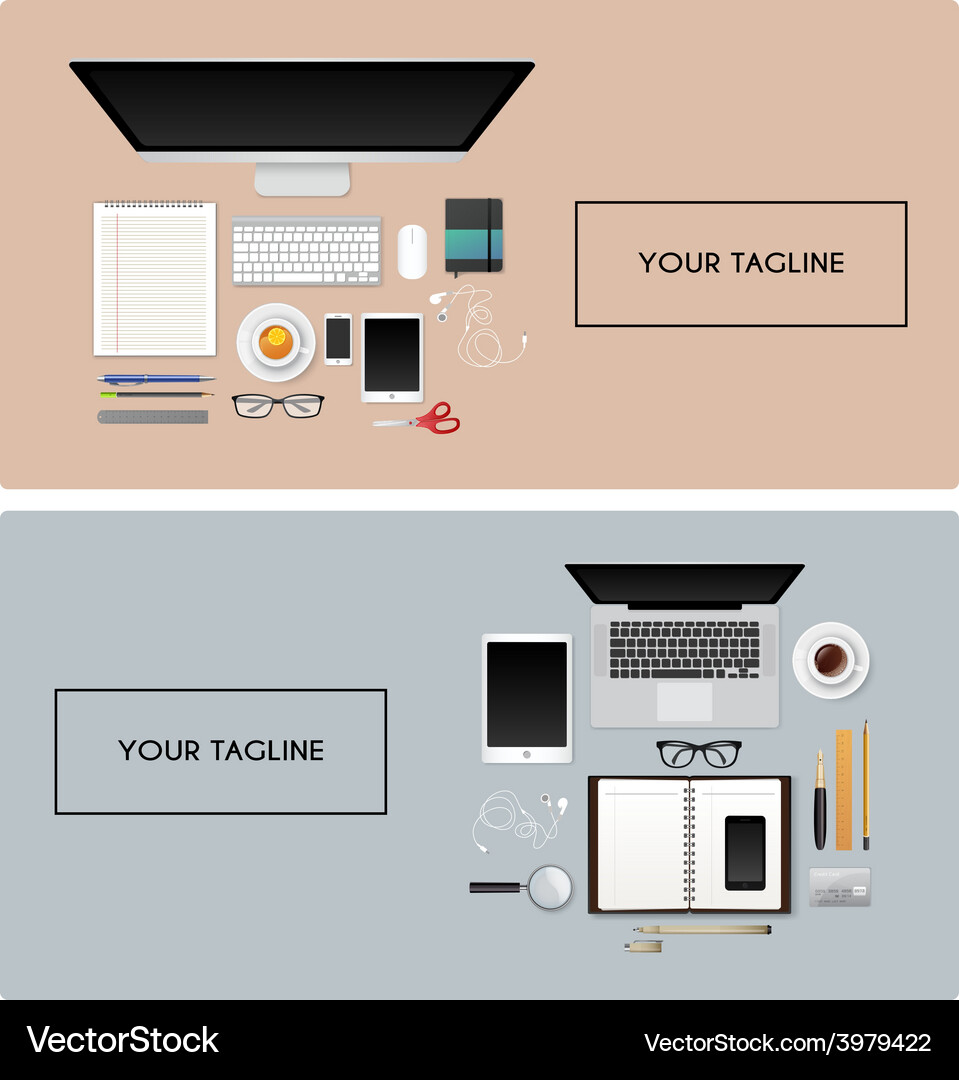 Workplace with isolated objects Vector Image