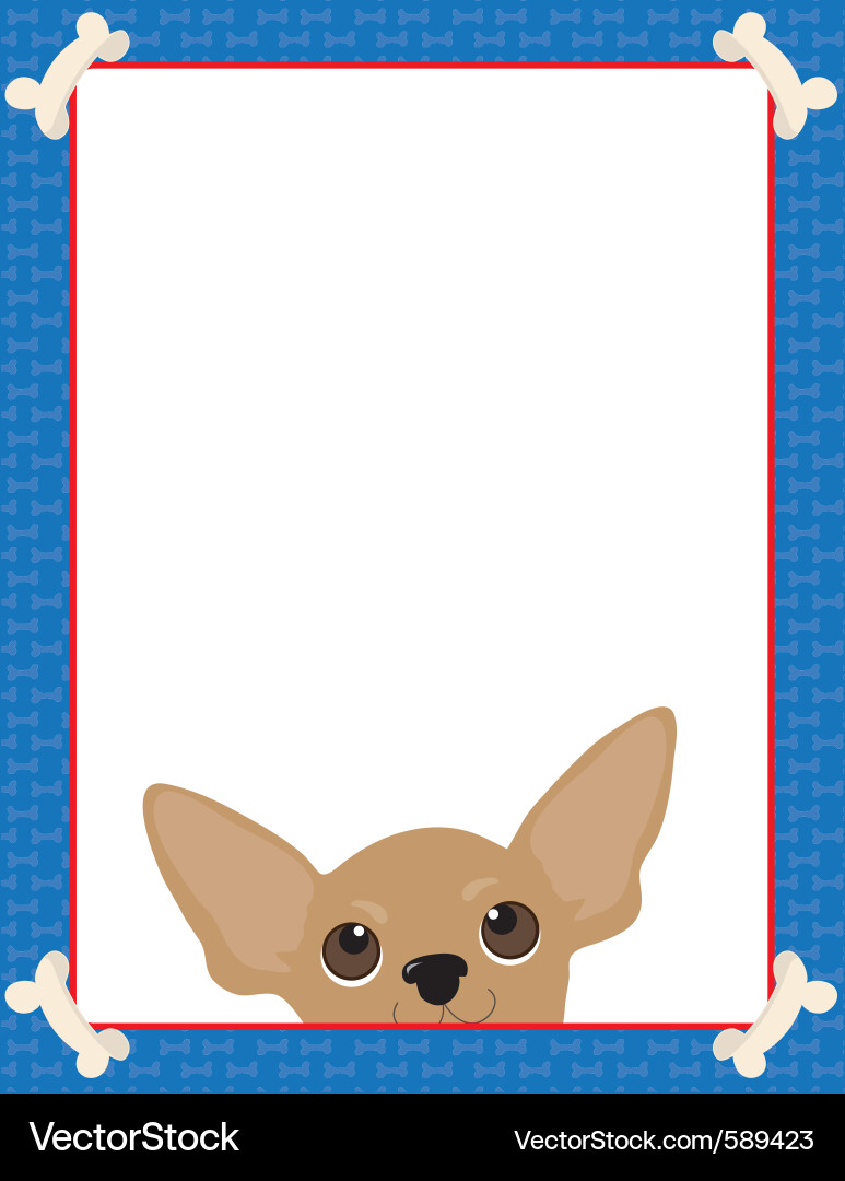 Chihuahua Frame Border Vector Image