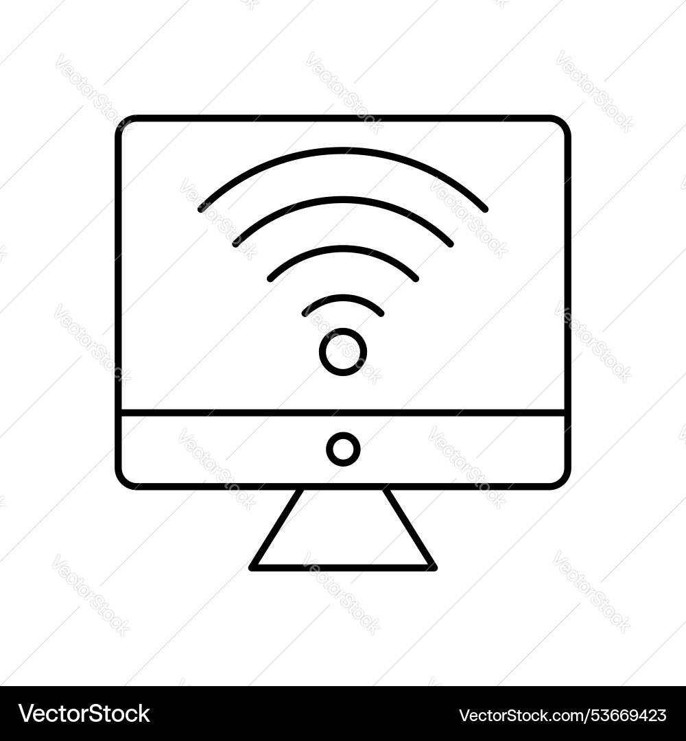 Computer screen icon outline style design Computer screen icon outline style design Vector Image