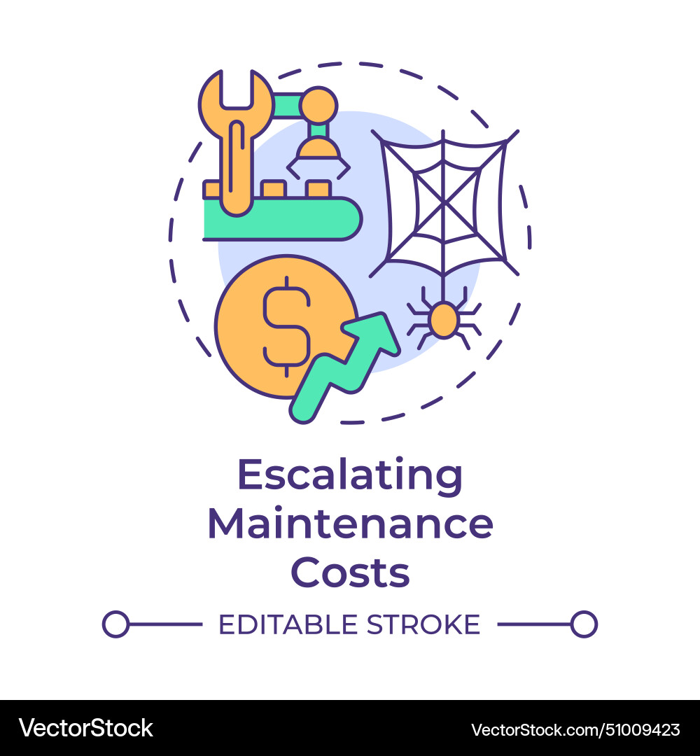 Escalating maintenance costs multi color concept Vector Image