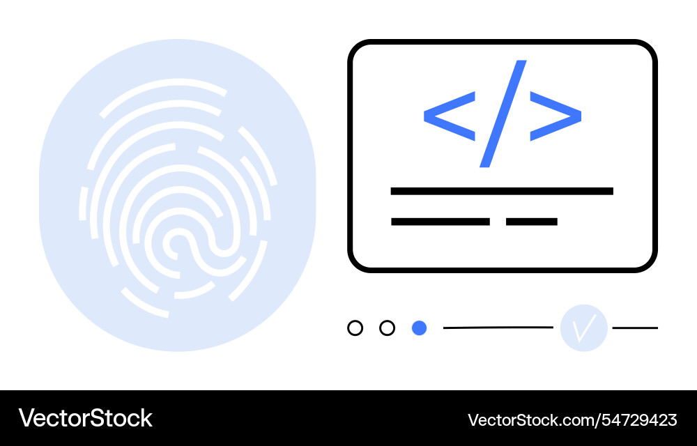 Fingerprint Sicherheits- und Codierungsschnittstelle Fingerprint Sicherheits- und Codierungsschnittstelle Vektorbild