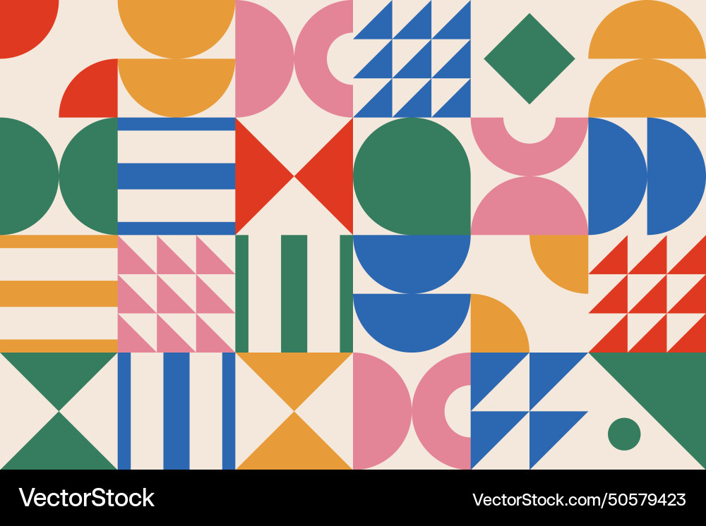 Geometric Color Block Pattern vector image