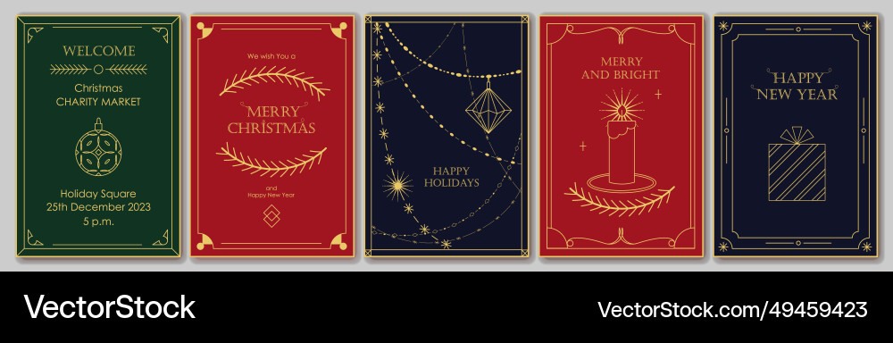 Merry christmas card new year invitation design Merry christmas card new year invitation design vector image