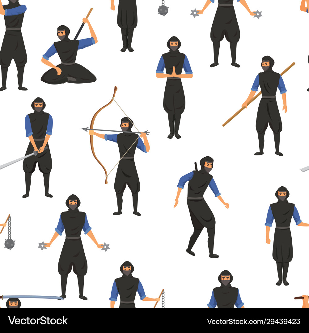 Ninja assassin movement and fighting skills Ninja assassin movement and fighting skills vector image