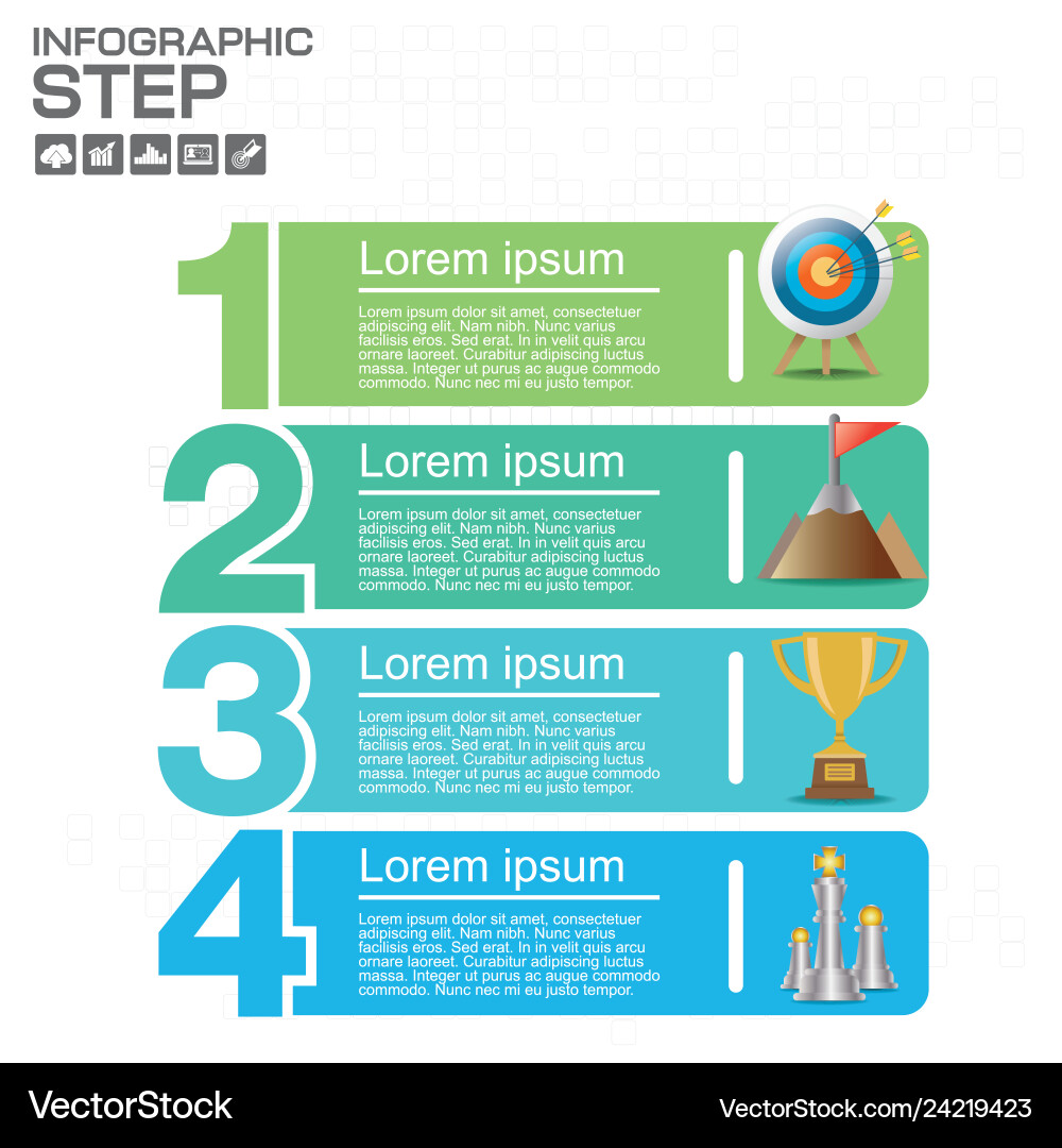 Numbers Slide Template - Four Points vector image