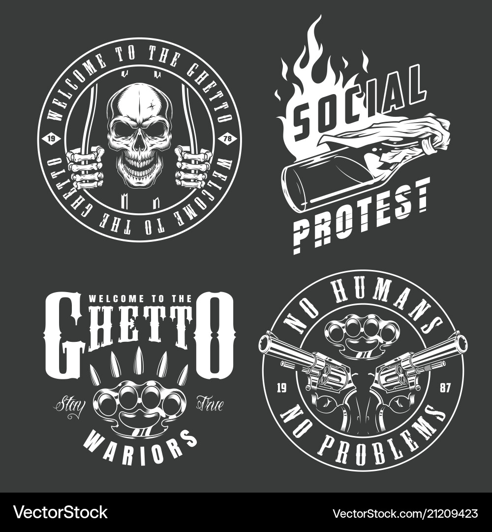 Set of gangster emblems Set of gangster emblems vector image