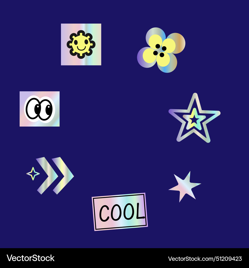 Y2k blur gradient 2000s background with hologram vector image