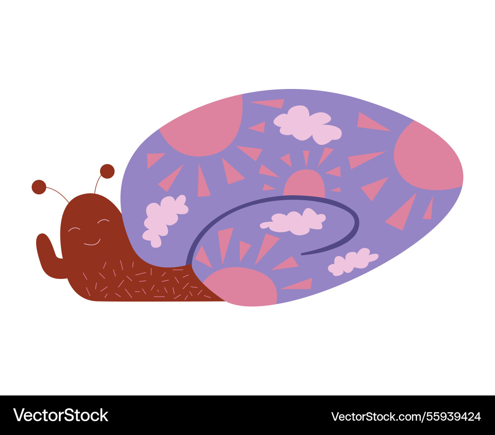 A colorful snail with an intricate and artistic A colorful snail with an intricate and artistic vector image