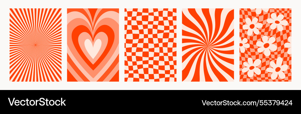 Abstract psychedelic pattern set groovy Abstract psychedelic pattern set groovy Vector Image