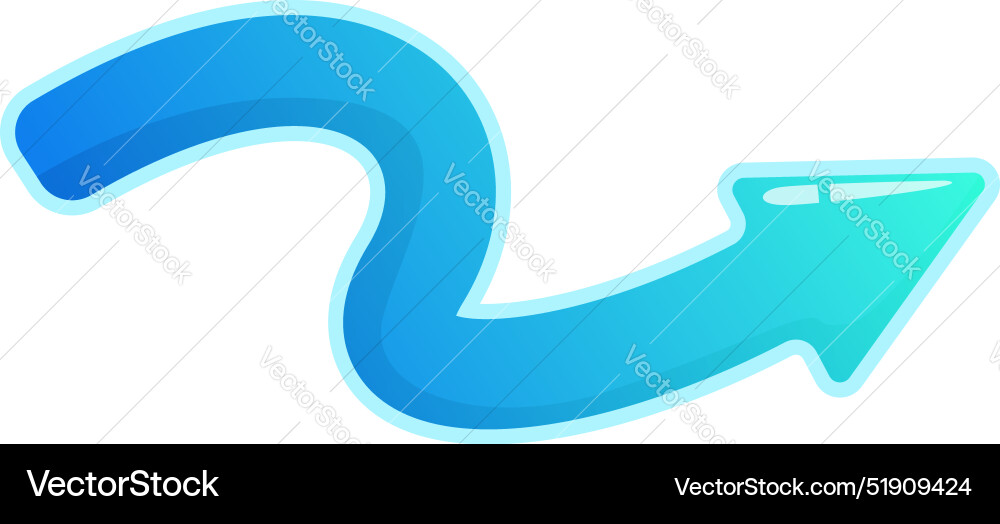 Blue arrow showing the way forward with gradient Blue arrow showing the way forward with gradient vector image