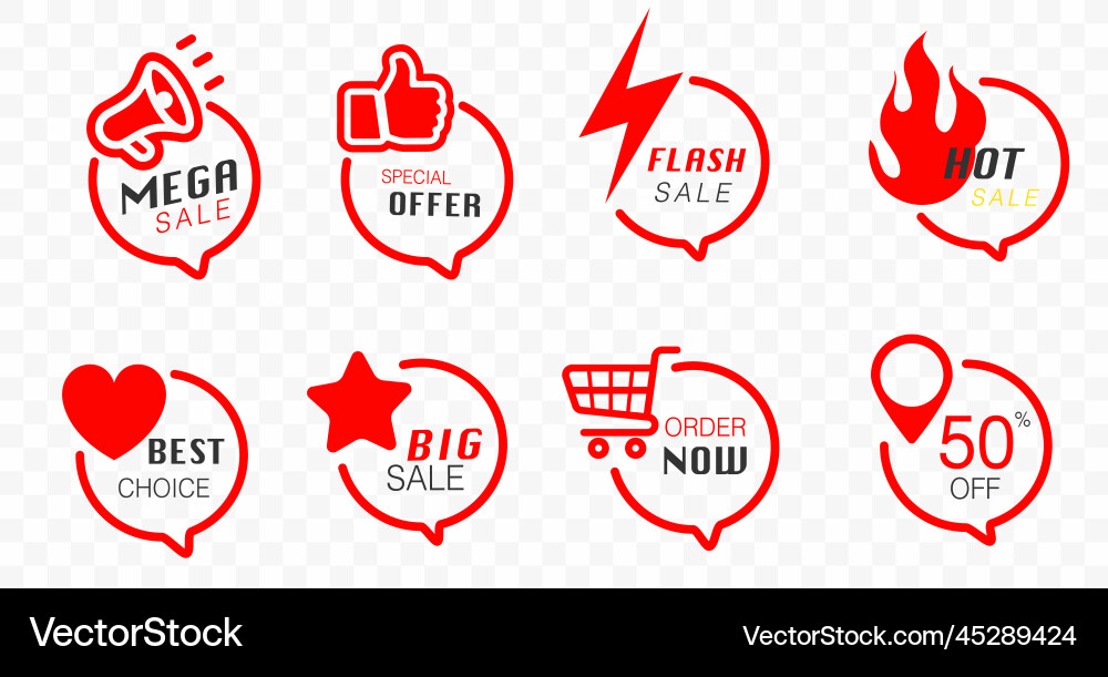 Business icons modern labels and tags speech Business icons modern labels and tags speech vector image