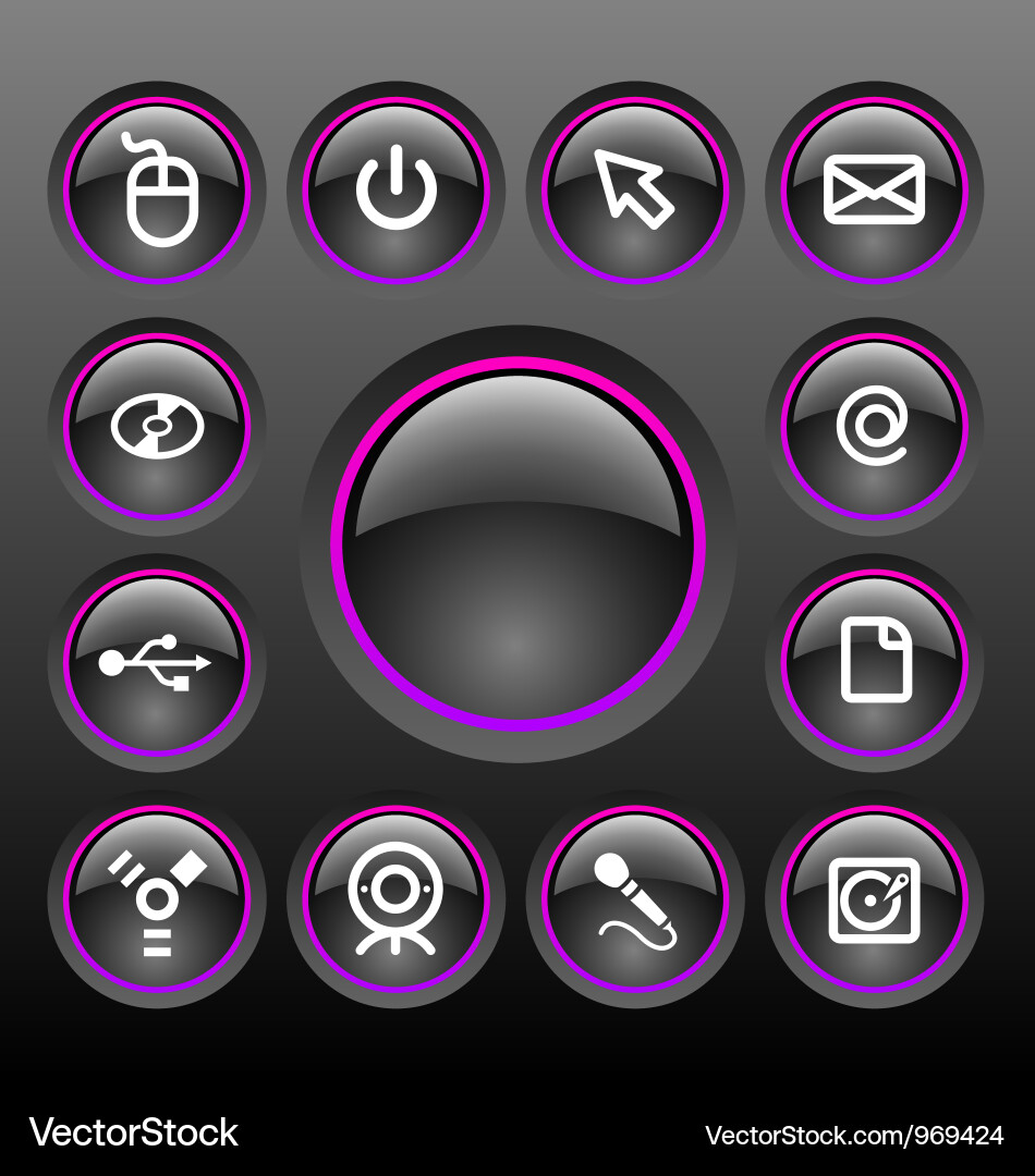 Buttons set Vector Image