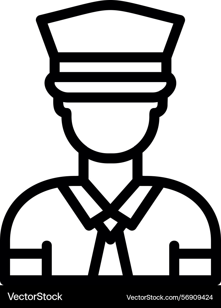 Captain linear style icon design vector image