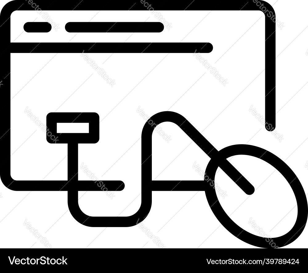 Cms web mouse icon outline design html Vector Image