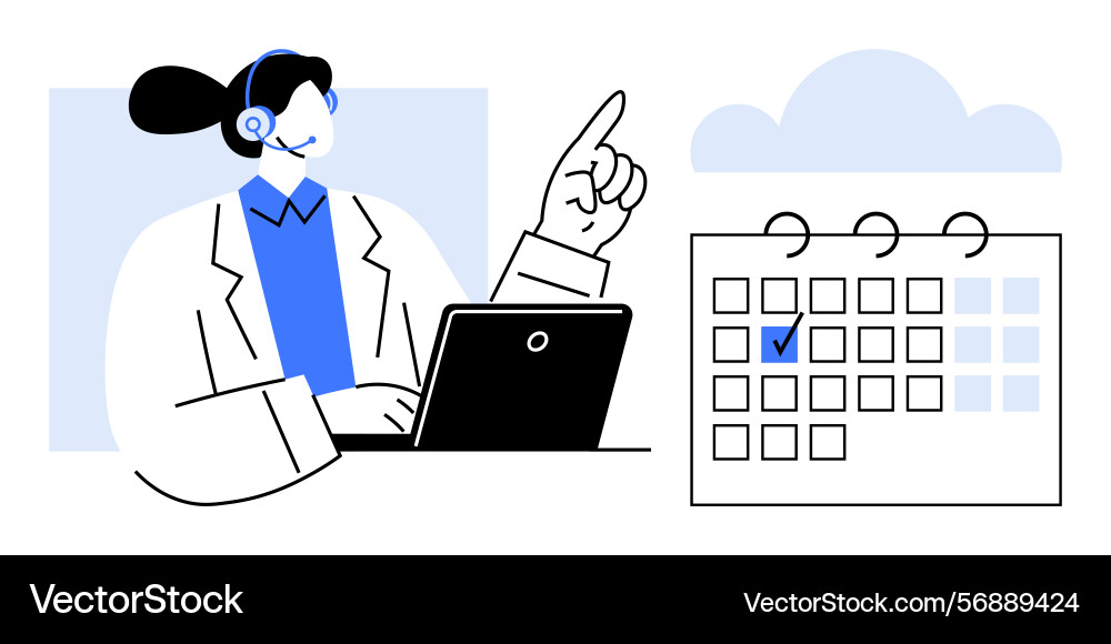 Customer support agent scheduling tasks Vector Image