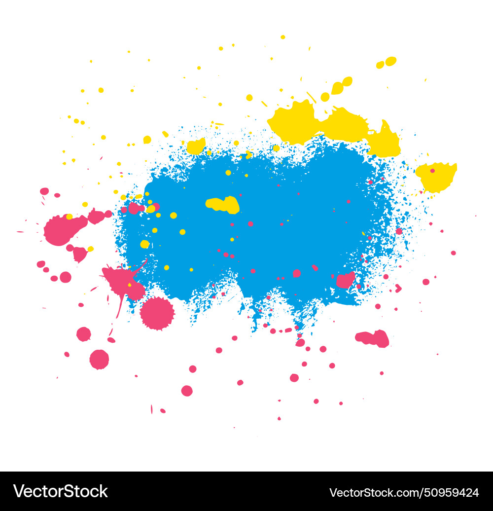 Grunge frame with ink splash paint Grunge frame with ink splash paint vector image