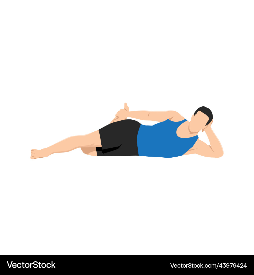 Man doing cat tail pulling pose Man doing cat tail pulling pose vector image