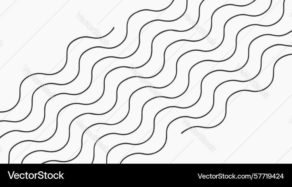 Minimalist wavy zigzag lines pattern design vector image