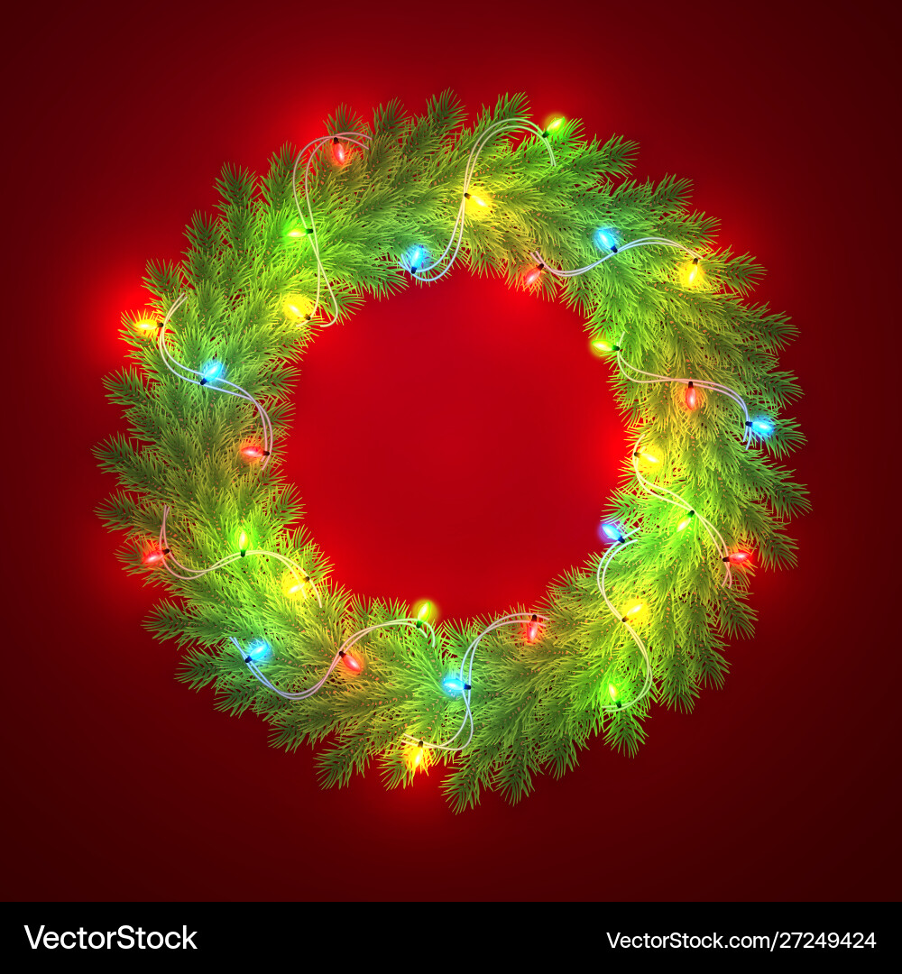 Neujahr und Weihnachtskranz Pinienzweige Neujahr und Weihnachtskranz Pinienzweige vektorbild