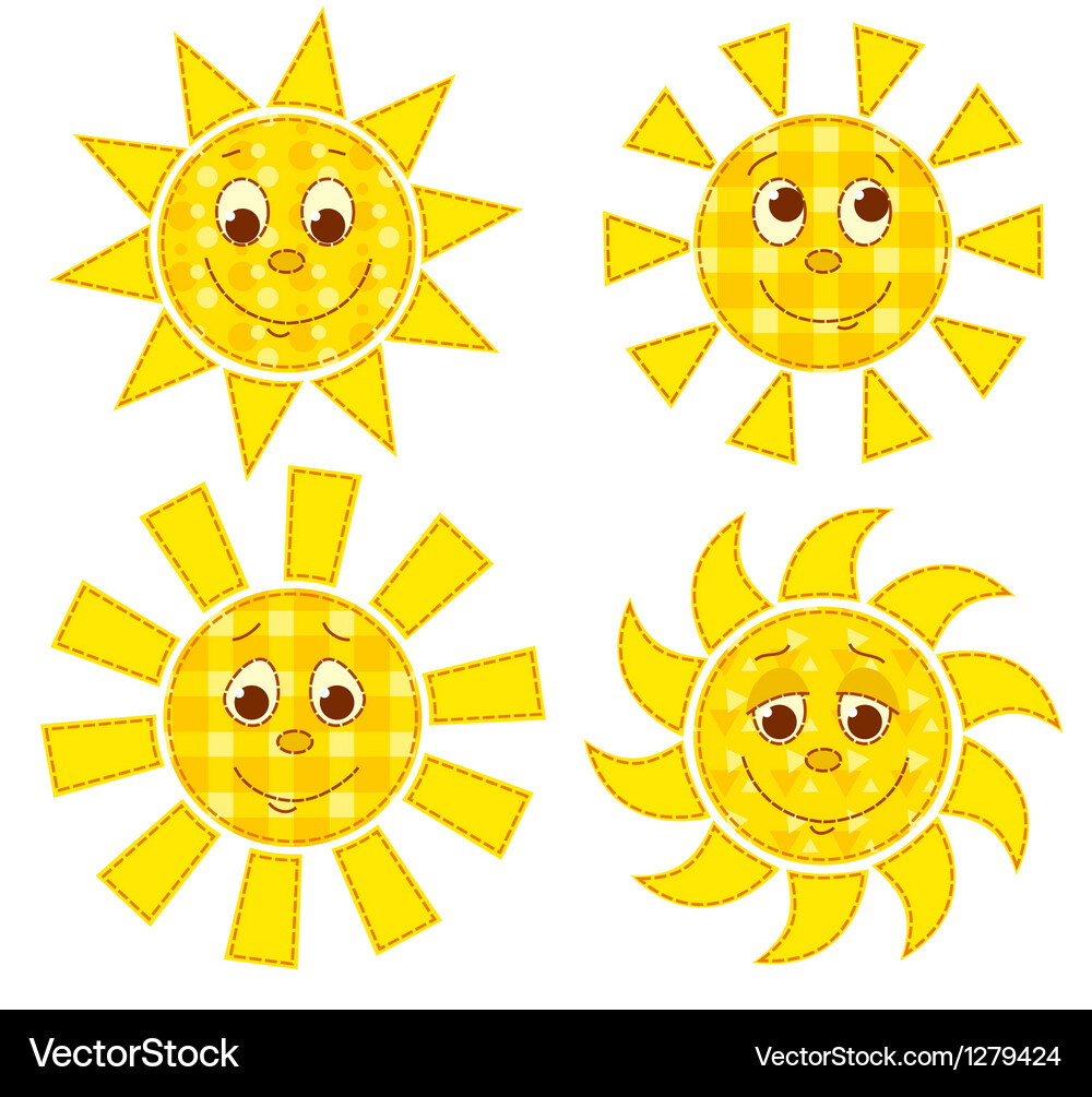 Patchwork suns Vector Image