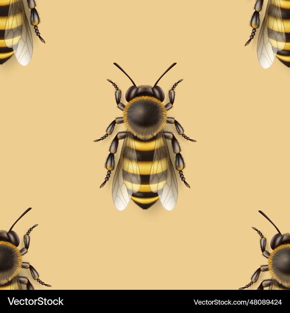 Seamless pattern with 3d realistic detailed vector image